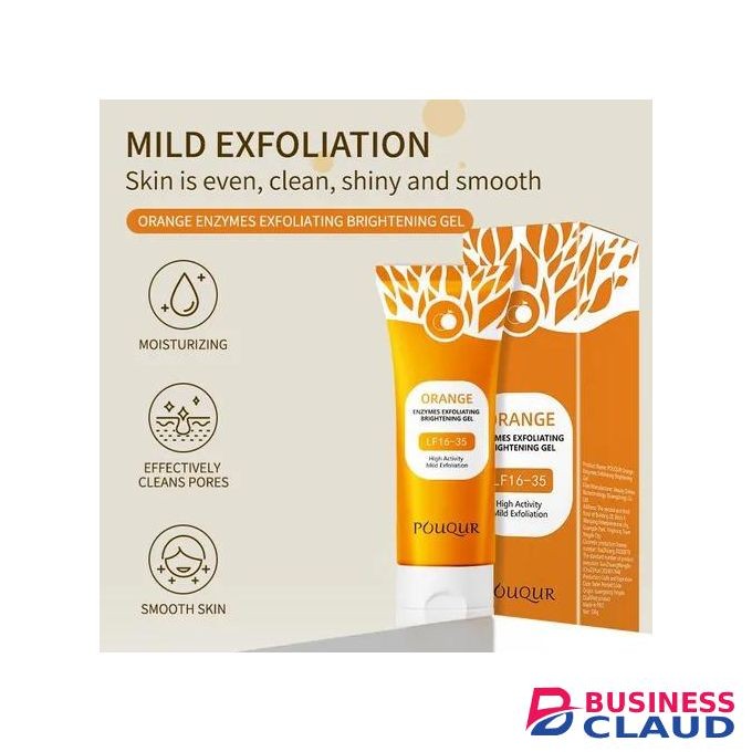 Orange Exfoliating Gel, Moisturizer Face Body Scrub Gel,Deep Cleansing Moisturizing Facial Exfoliator,Natural Orange Peeling Gel Face Scrub