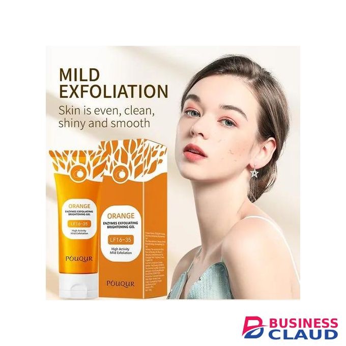 Orange Exfoliating Gel, Moisturizer Face Body Scrub Gel,Deep Cleansing Moisturizing Facial Exfoliator,Natural Orange Peeling Gel Face Scrub