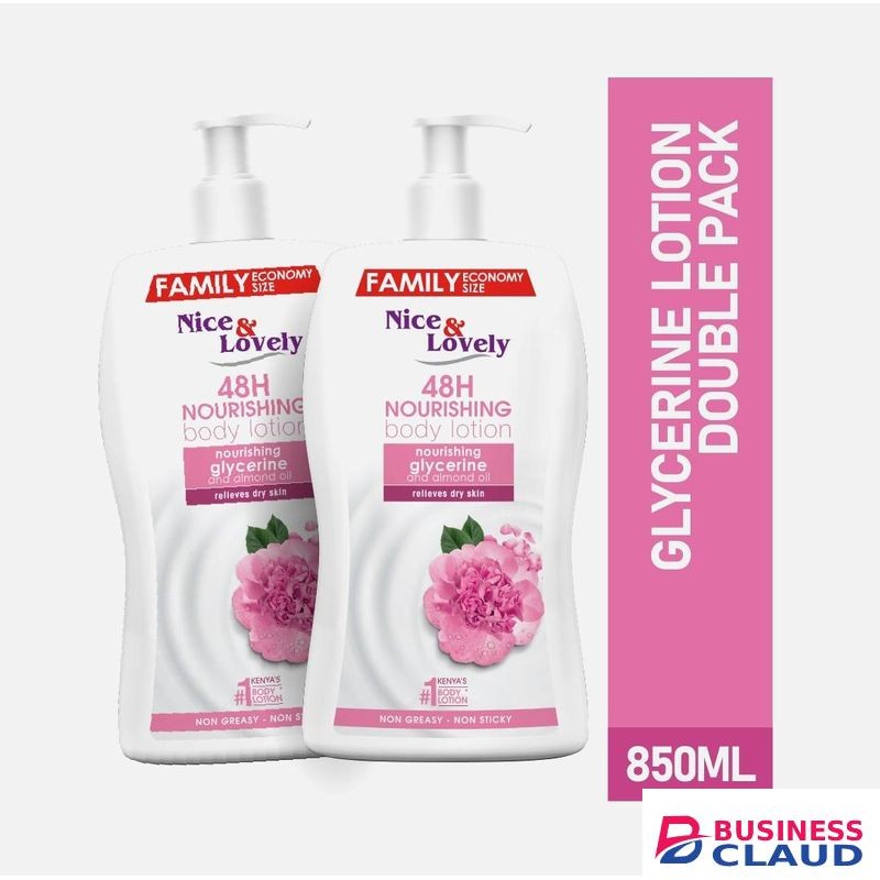 Nice & Lovely Twin Moisturizing Glycerine 850ml Lotion (Pack of 2)