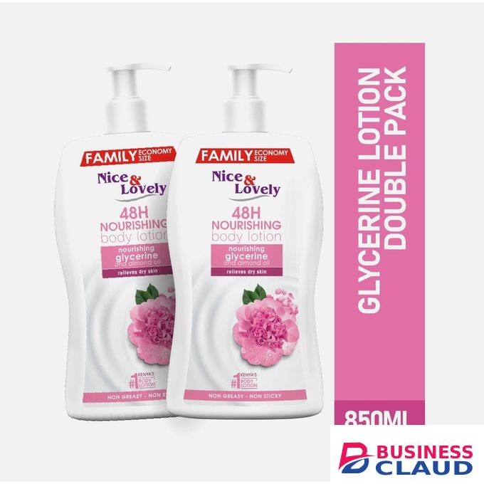 Nice & Lovely Twin Moisturizing Glycerine 850ml Lotion (Pack of 2)