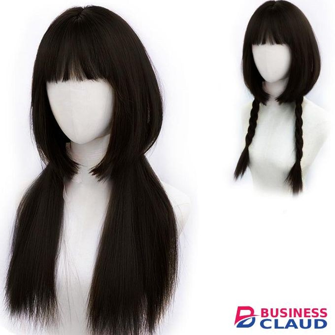 SXCHEN Japanese Style Female Jellyfish Head Cute Sweet Black Long Straight Hair