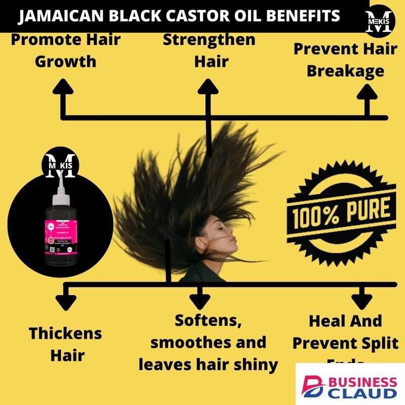 Mekis Jamaican Castor+Avocado Oil+Extra Virgin OliveOil -60ml,Promote Hair Growth,,Prevent Hair Breakage,