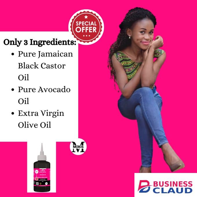 Mekis Jamaican Castor+Avocado Oil+Extra Virgin OliveOil -60ml,Promote Hair Growth,,Prevent Hair Breakage,