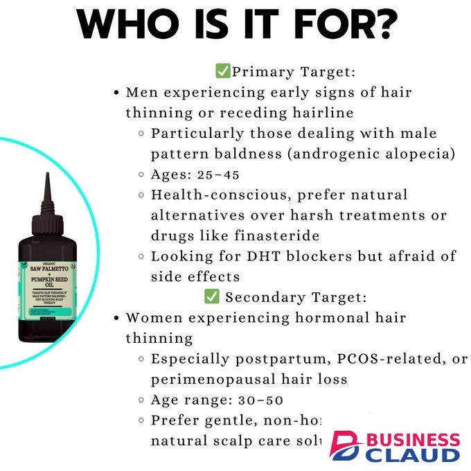Mekis Saw Palmetto + Pumpkin Seed Hair Oil -Targets Hair Thinning & Male Pattern Baldness