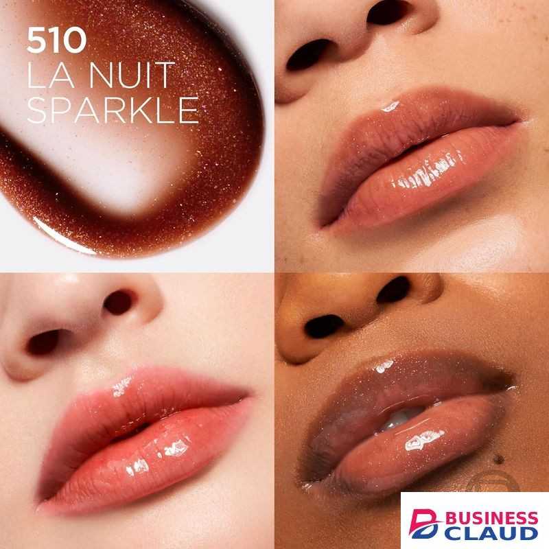 L'Oréal Paris Plump Ambition Hyaluron Lip Oil, Shade: 510 La Nuit Sparkle, 24 HR Lip Gloss with Hyaluronic Acid, Volumizing Formula with Glass-Like Shine, 5ml