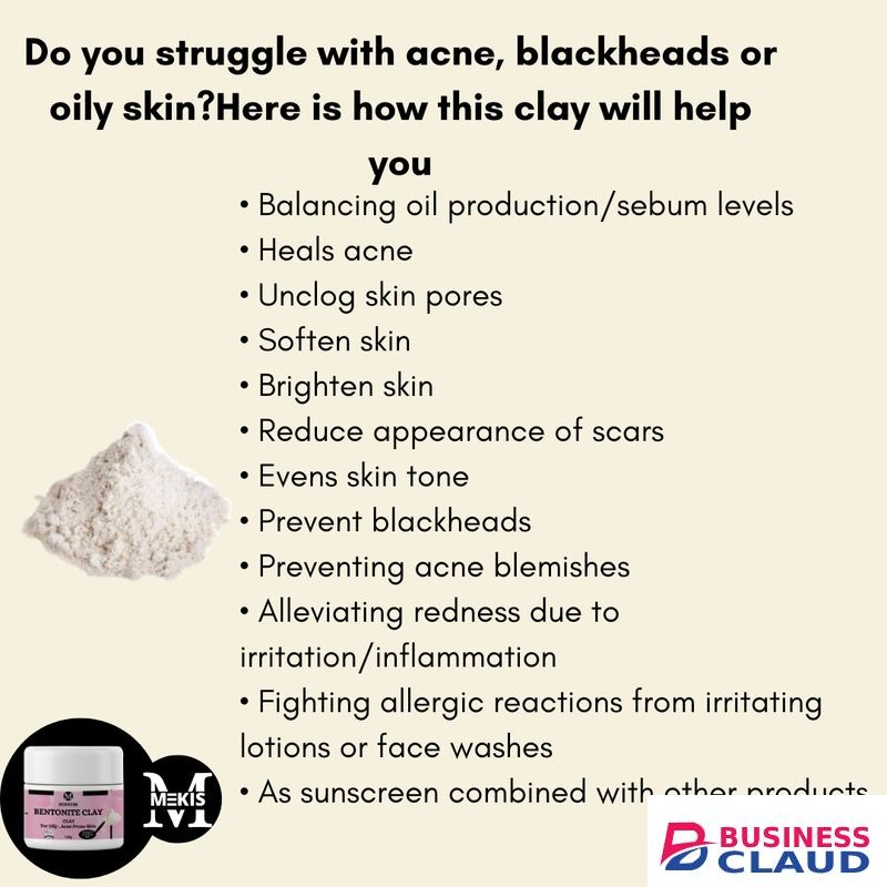 Mekis Sodium Bentonite Clay + Rose Water Combo –For Oily,Acne Skin