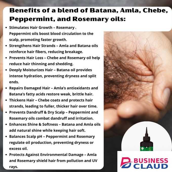 Mekis Batana, Amla, Chebe, Peppermint, and Rosemary oils Blend - Stimulates Hair Growth, Strengthens & Thickens ,Prevents Hair Loss