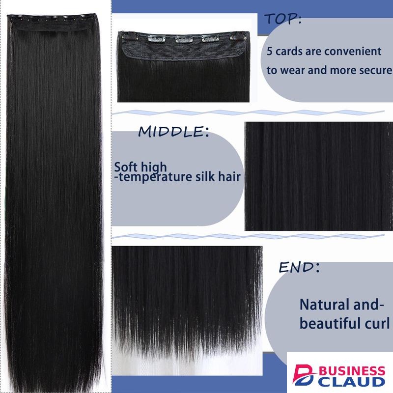 SXCHEN Women's 5-Clip Long Straight Hair Clip-In Synthetic Hair Extensions