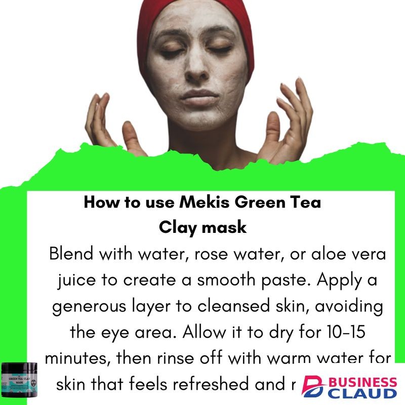 Mekis Green Tea Clay Mask powder - Antioxidant Boost, Oil Control, Acne-Fighting Properties ,Tightening and Firming