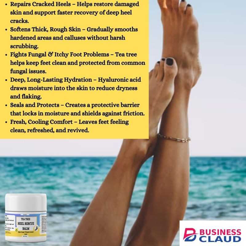 Tea Tree Heel Rescue Balm - Restore Cracked Feet,Fights Fungal & Itchy Foot Problems