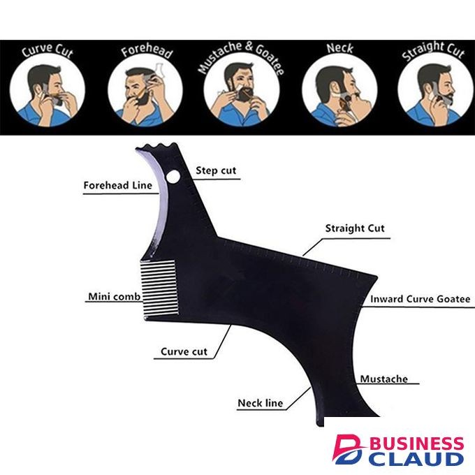 3 PCS Beard Styling Template Stencil Men Comb All-In-One Beard Shaping Tool