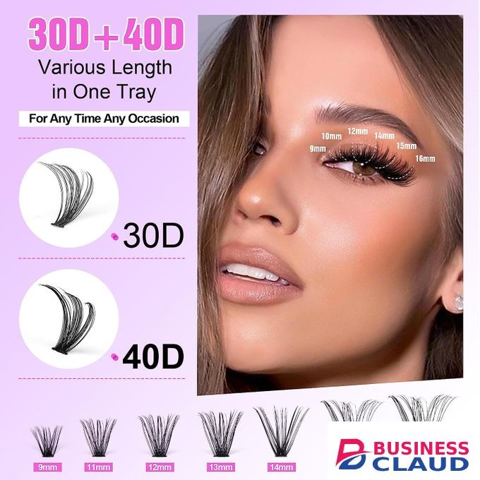 280pcs DIY False Eyelashes Kit, With Eyelash Adhesive + Sealant + Tweezers