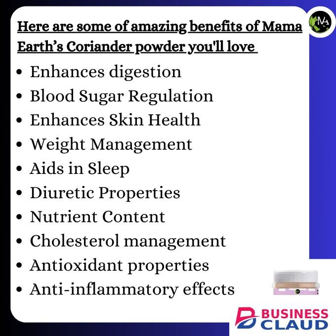 Mama Earth Coriander Powder - Supports Digestion And Relieves Bloating, Helps Regulate Blood Sugar Levels, Acts As A Natural Detoxifier