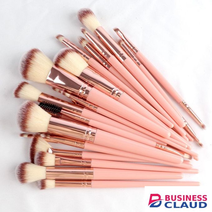 46 Pieces Makeup Bag with 25 Makeup Brushes and Powder Puffs for Travel Before and After Makeup