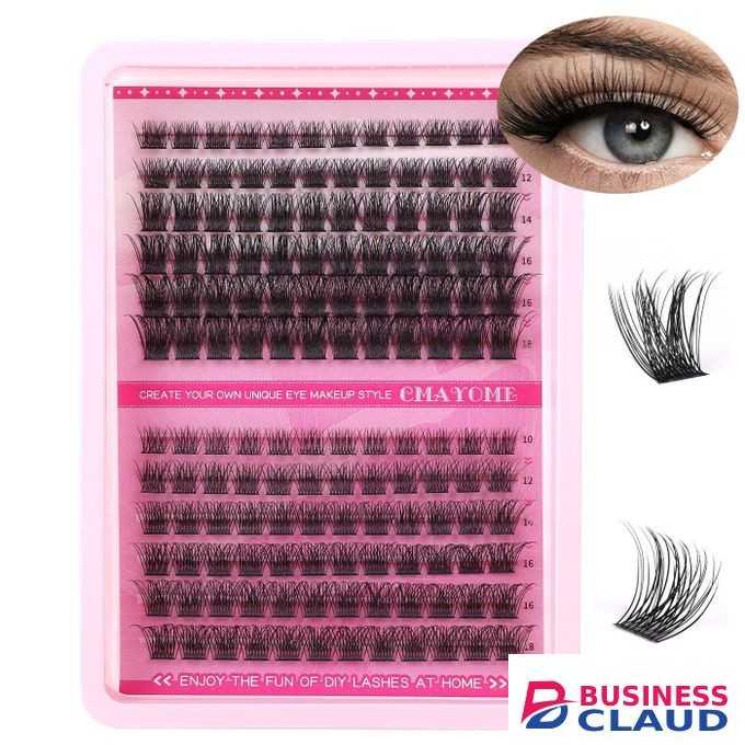 DIY C curved cluster Lash Cluster Segmented Single-bundle Wearing Eyelashes C curved single cluster false eyelashes extension set 10-18mm curling With Tools Tweezers Double Glue Makeup Remover