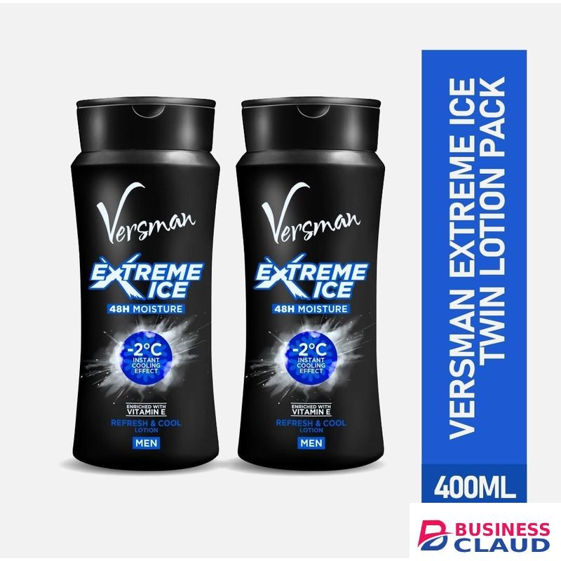 VERSMAN Twin Extreme Ice 400ml Lotion (Pack of 2)
