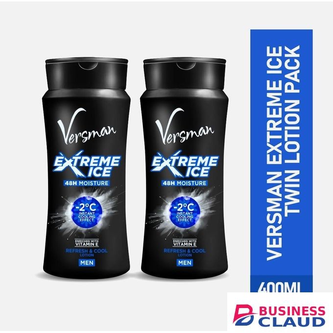 VERSMAN Twin Extreme Ice 400ml Lotion (Pack of 2)