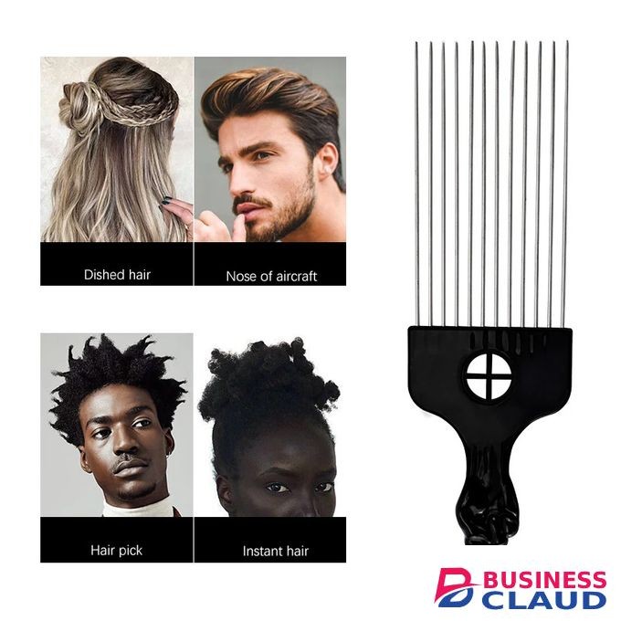 Black Metal Pick Comb Hair Combs Hair Comb For Hairdressing Styling Tool 4 Style