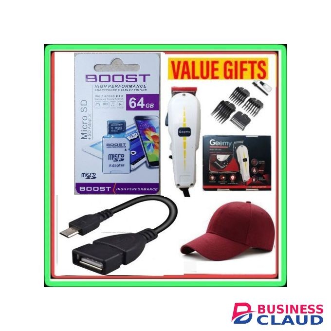 Geemy Professional Hair Shaving Machine-Kinyozi 64GB Mem + GIFTS