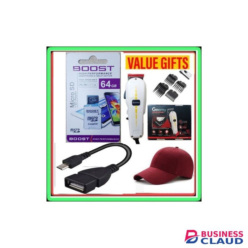 Geemy Professional Hair Shaving Machine-Kinyozi 64GB Mem + GIFTS