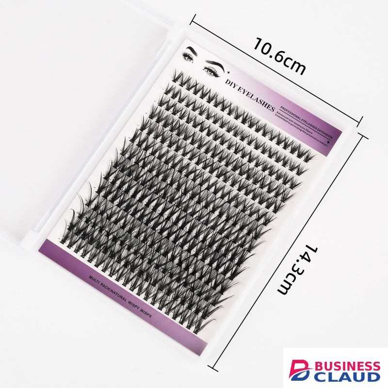 DIY Diagonal Lash Extension Kit - Multi-Length (8-16mm) Cluster Lashes with Bond&Seal, Tweezers & Brush, Natural Wispy Look for At-Home Eye Makeup