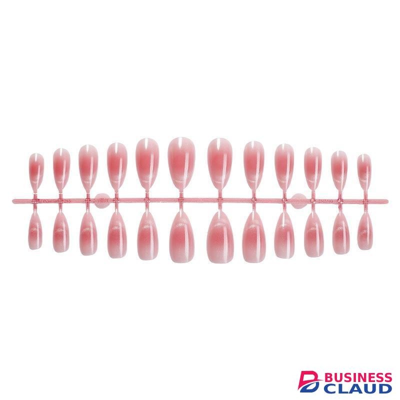 24 pieces of European and American almond nail solid color French cat eye gradient nail art, detachable wearable nail piece