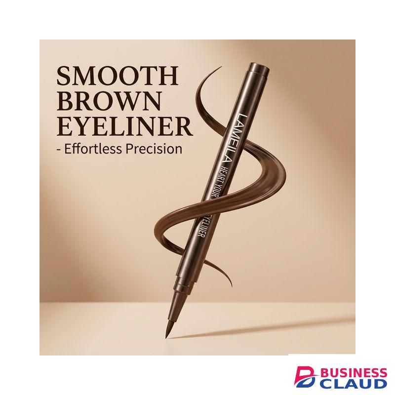 Waterproof Sweatproof Eyeliner Pen – 8H Smudge-Proof, Smooth for Beginners (brown)