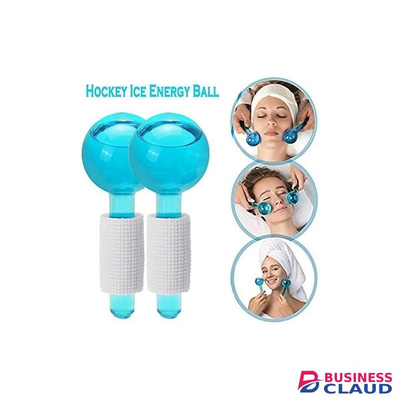 2pcs Large Beauty Ice Hockey Energy Beauty Crystal Ball Facial Cooling Ice Globes Water Wave For Face and Eye massage
