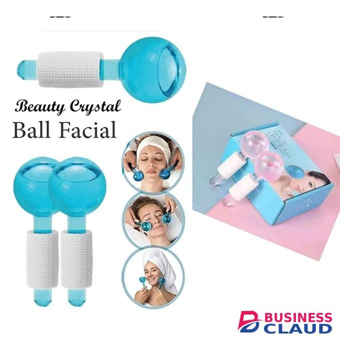 2pcs Large Beauty Ice Hockey Energy Beauty Crystal Ball Facial Cooling Ice Globes Water Wave For Face and Eye massage