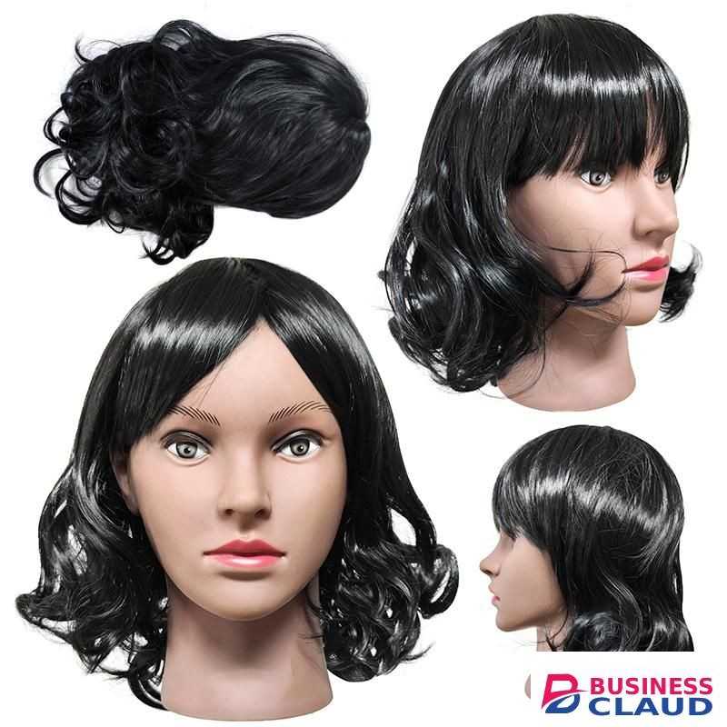 SXCHEN Women's Short Curly Hair With Bangs And Egg Rolls