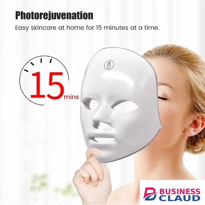 Wireless 7 Colors LED Facial Mask – Red Light Therapy Photon Beauty Device for Acne, Wrinkles & Skin Rejuvenation