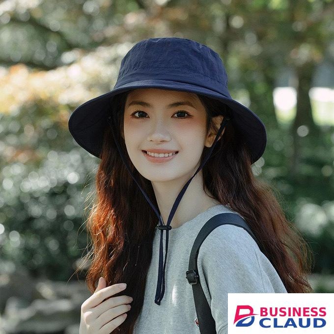 SXCHEN Bucket Hat Long Curly Hair With Windproof Rope