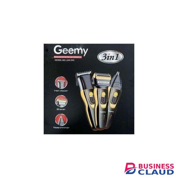 Geemy Premium 3-in-1 Rechargeable Electric Shaving Machine – Cordless Beard, Hair, & Nose Trimmer With Detachable Heads For Men & Women