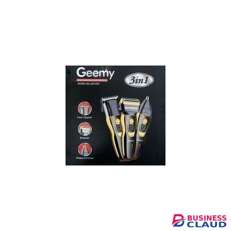 Geemy Premium 3-in-1 Rechargeable Electric Shaving Machine – Cordless Beard, Hair, & Nose Trimmer With Detachable Heads For Men & Women
