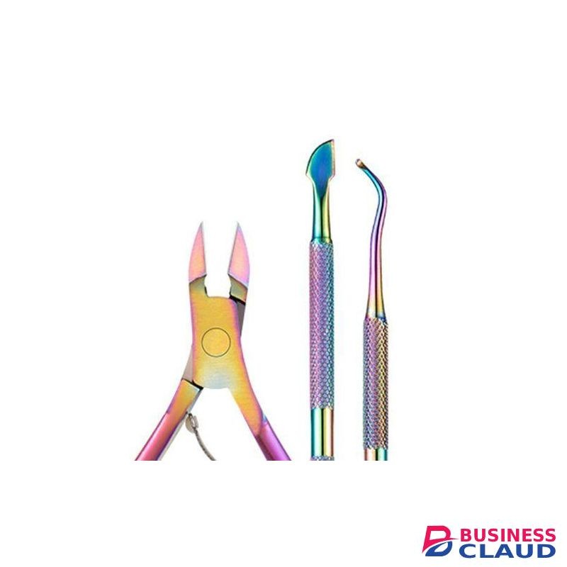 7pcs Colored Titanium Cuticle Scissors & Nail Care Tool Set
