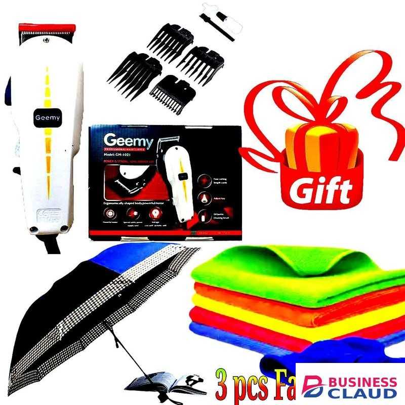Geemy 1021 Electric Hair Shaving Machine // Umbrella // Face Towels