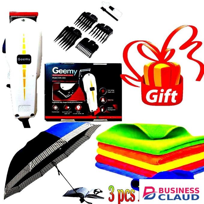 Geemy 1021 Electric Hair Shaving Machine // Umbrella // Face Towels