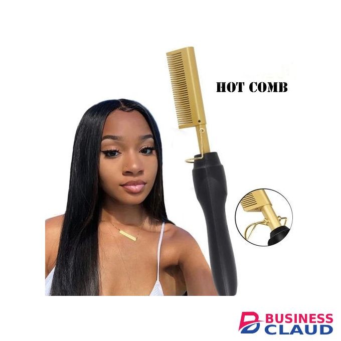 2 In 1 Electric Hot Comb & Hair Straightener Curler - Wet & Dry Styling Tool