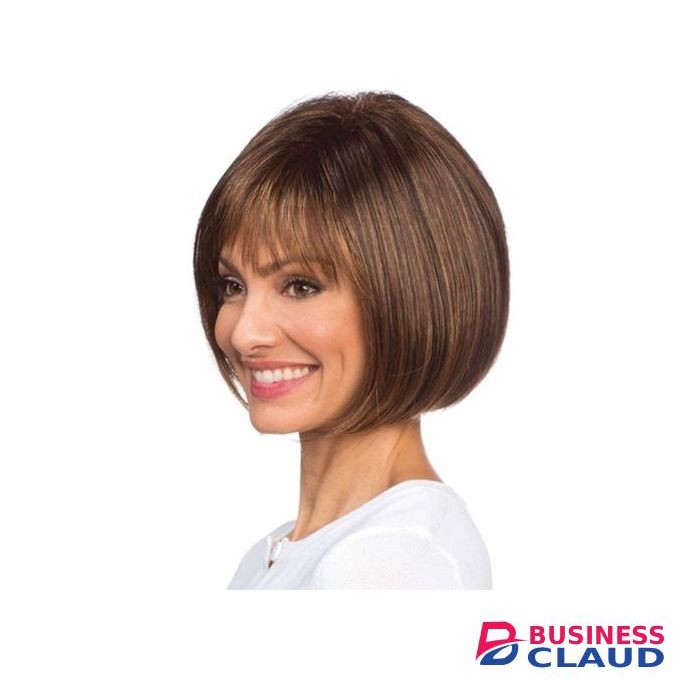 SXCHEN Short Hair Wig Brown Hair Set Air Bangs Temperament Popular Wig