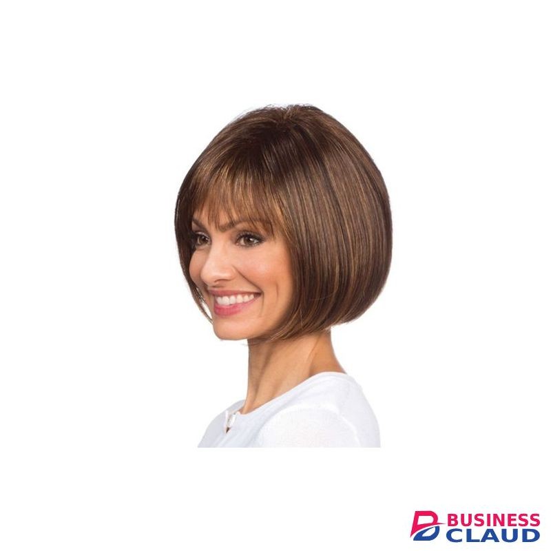 SXCHEN Short Hair Wig Brown Hair Set Air Bangs Temperament Popular Wig