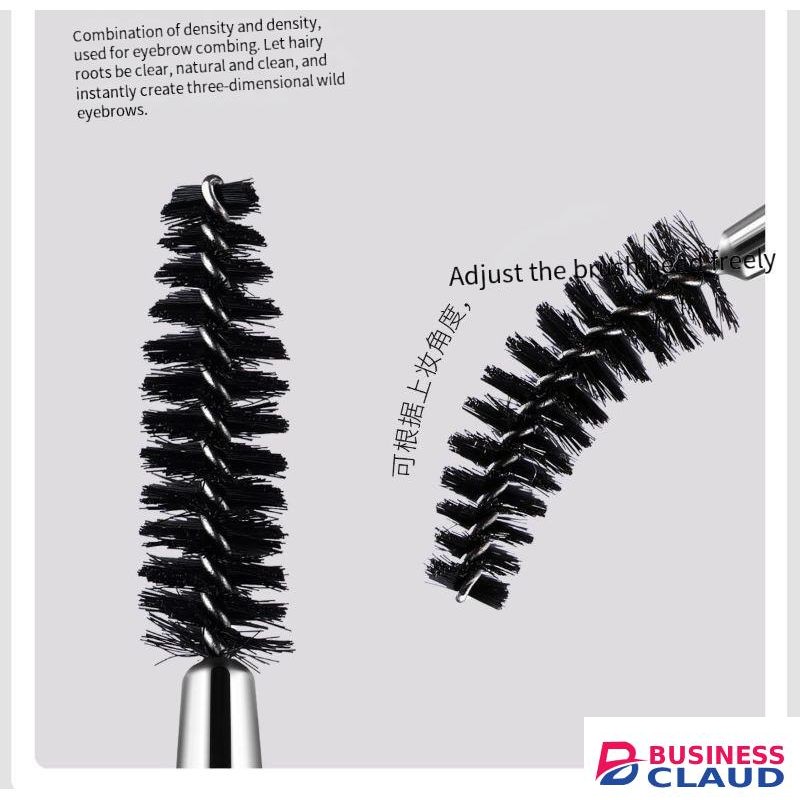 Dual-Head Eyebrow Brush 2-in-1 – 2pcs Angled/Spiral/Eyeliner, Soft Bionic Fiber Bristles