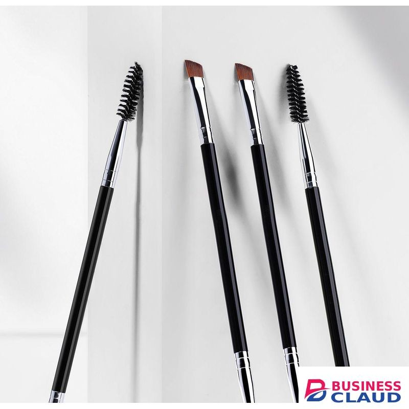 Dual-Head Eyebrow Brush 2-in-1 – 2pcs Angled/Spiral/Eyeliner, Soft Bionic Fiber Bristles