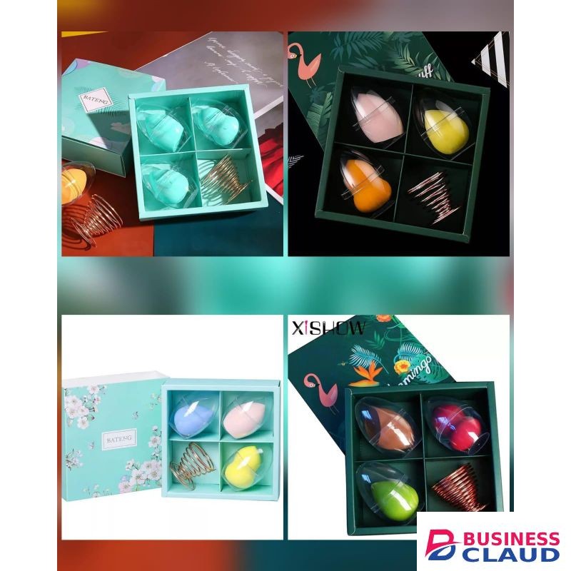 3PC Makeup Beauty Blending Sponges with Stand – Non-Latex, Multi-Use for Foundation, Creams, Serums, and More – Soft, Reusable, and Gentle on Skin – With Metal Drying Holder