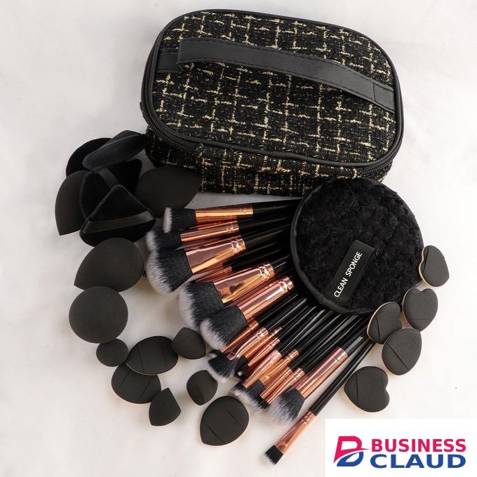 47-piece makeup tool set small fragrance style makeup bag makeup brush set portable wash travel powder puff makeup