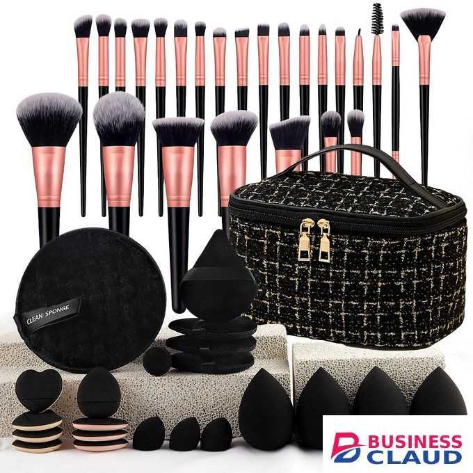 47-piece makeup tool set small fragrance style makeup bag makeup brush set portable wash travel powder puff makeup