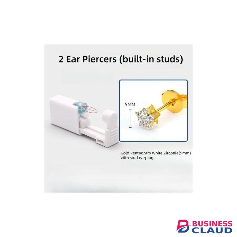 1 Pair Disposable Ear Nose Piercing Gun Tool With Stud