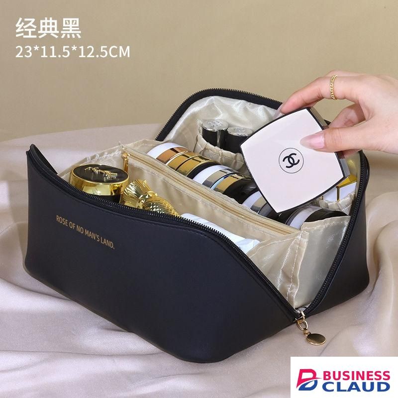 Multifunctional Waterproof Large Leather Cosmetic Bag Travel Toiletries Makeup Organizer for Women Men Durable Storage Pouch for Travel and Daily Use