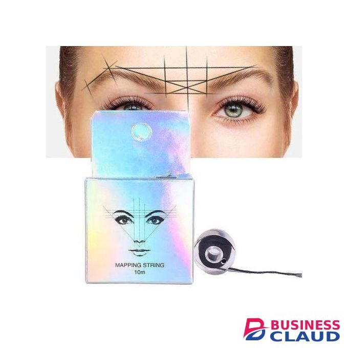 10m Black Eyebrow Mapping String, Microblading Pre Coloured Inked Brow Marker Thread for Permanent Makeup Micro blading and Waxing Tattoo Pre-Dyed Pigment Cord Rope Positioning Tool PMU