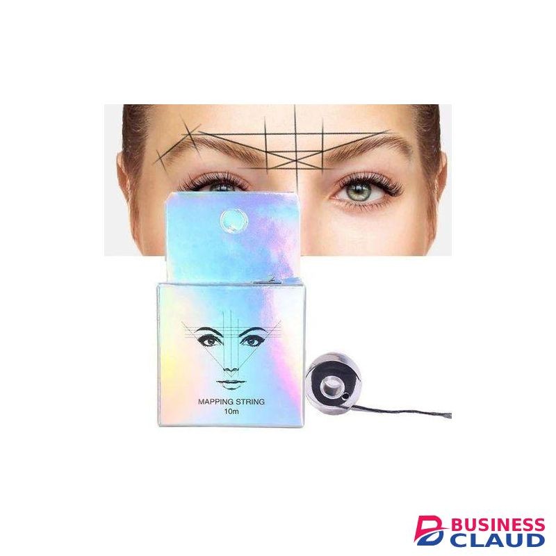 10m Black Eyebrow Mapping String, Microblading Pre Coloured Inked Brow Marker Thread for Permanent Makeup Micro blading and Waxing Tattoo Pre-Dyed Pigment Cord Rope Positioning Tool PMU
