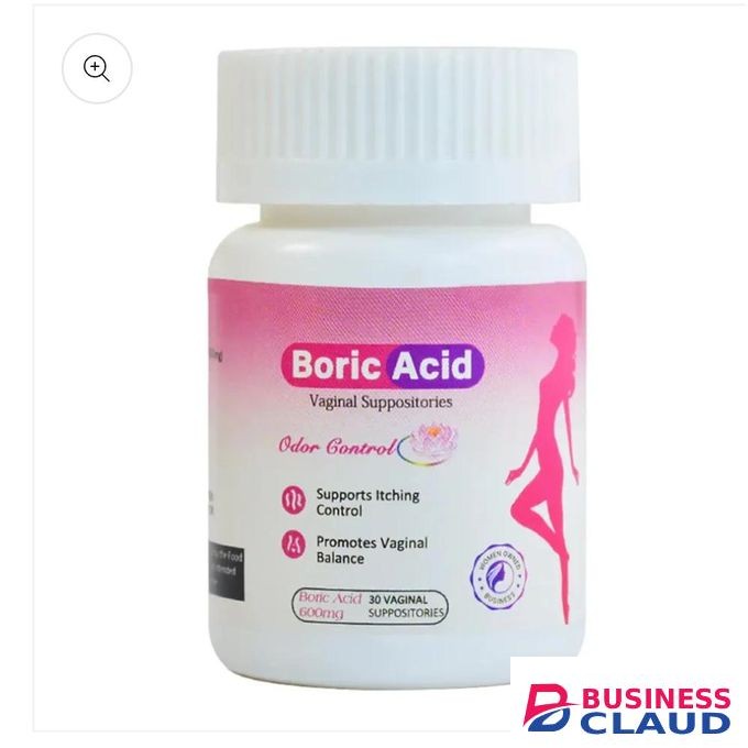 Medical Grade Boric Acid Vaginal Suppositories for Women Vaginal Health - Support Odor Control, Relive Itching, Burning and Irritation, Feminine Care, 30 Vaginal Suppositories 600mg